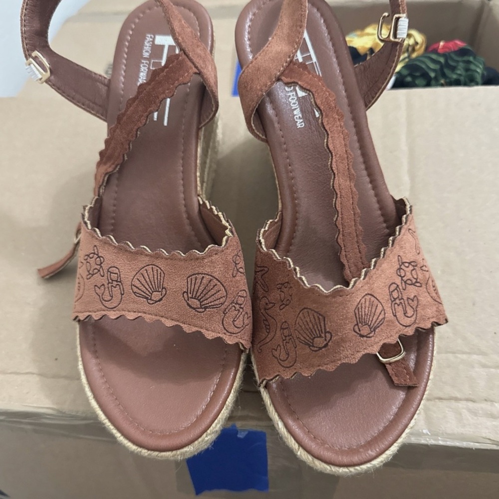 Fashion Forward Ocean Wedge Sandals